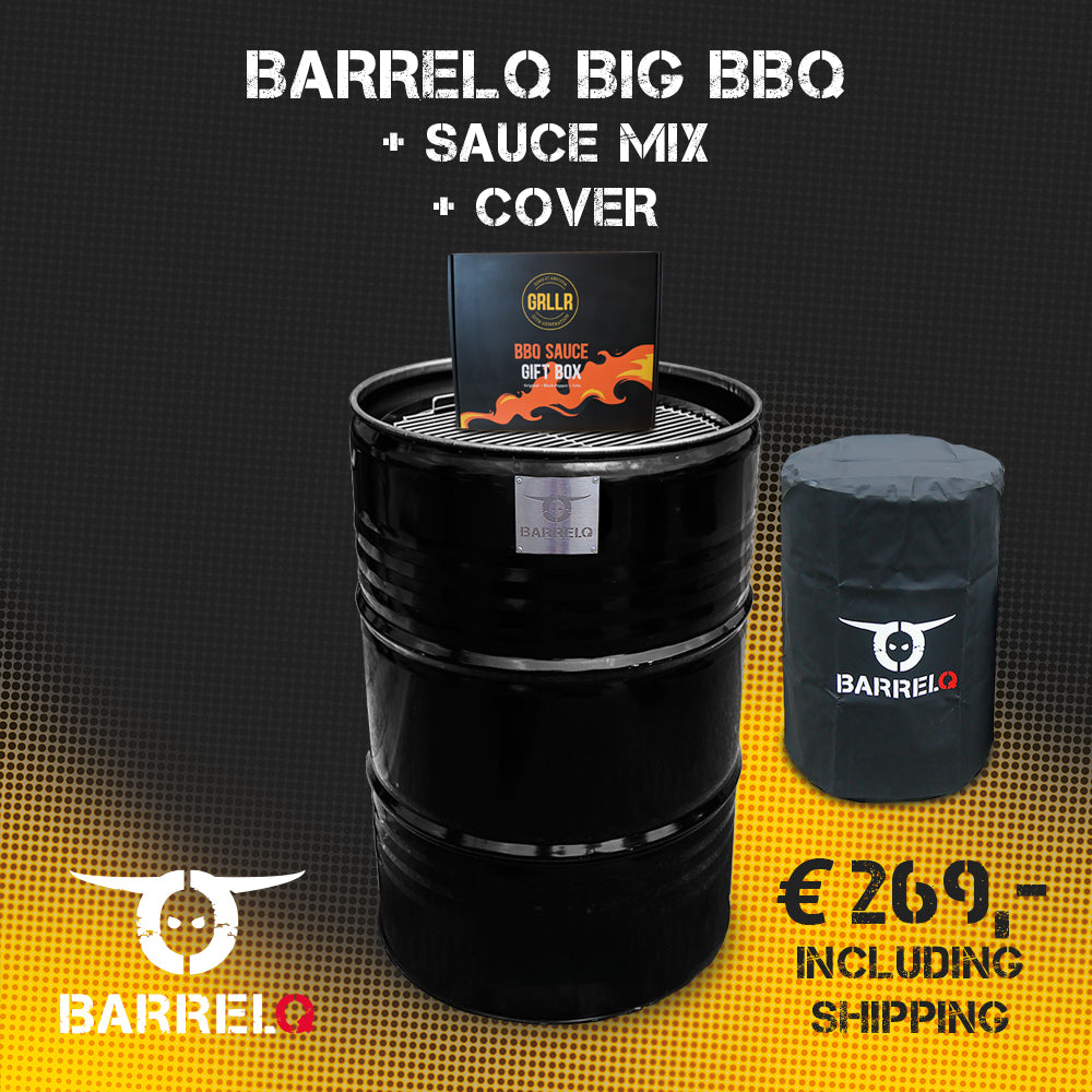 BarrelQ Big - charcoal grill & fire pit (200 litres) + protective cover