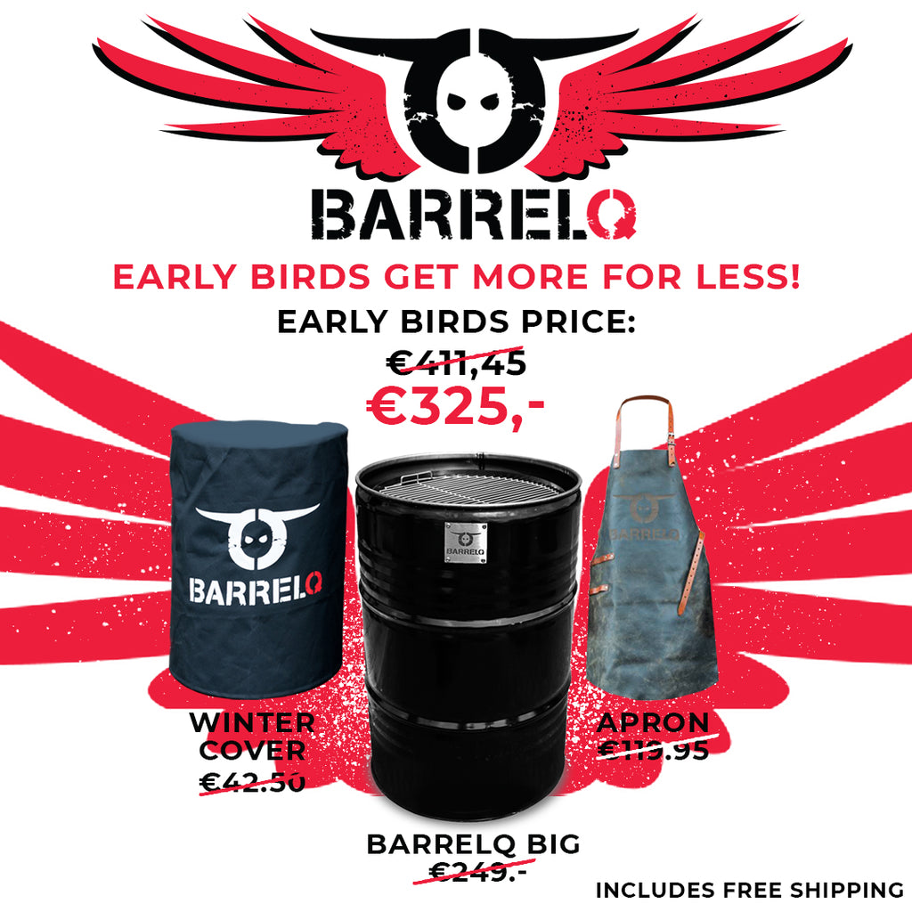 COMBI DEAL : The BarrelQ Big - charcoal grill (200 litres) including Leder apron and protective cover